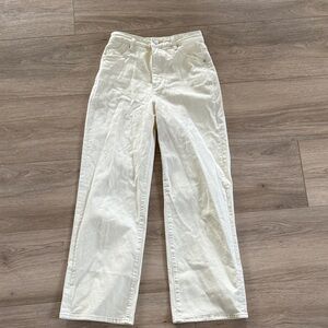 ROLLA'S Cream High-Rise Wide Leg Jeans